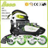 Wholesale Retractable Green Metal Frame pu Wheel Roller Skate Shoes thumbnail-1