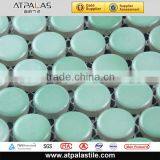 Light green penny round ceramic floor tile, bathroom and kitchen wall mosaic tile E19Y-033