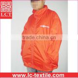 factory direct cheap price and quality guaranteed 190T nylon orange color working uniform hooded wind jacket for men(LCTU0064)
