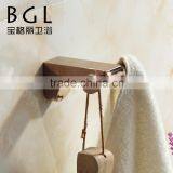 New Retro Euro Design Zinc Alloy Rose Gold Bathroom Accessory Set Double Robe Hook