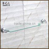 20037b-cp Luxury Bathroom Design Zinc Alloy Chrome Bathroom Accessories Glass Shelf
