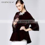 Wholesale Purple Denmark Mink Fur Coat With Factory Price thumbnail-4