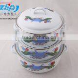 3 Pcs Casserole Straight Shape W/Metal Cover Dark Color Decor thumbnail-2