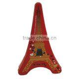 Red France Eiffel Tower Shape Chocolate Tin Box thumbnail-1