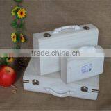 White Wholesale Empty Lightweight Wood First Aid Box With Handle thumbnail-3