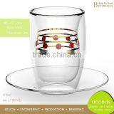 Unbreakable Pyrex Glass Drinking Custom Espresso Cup And Saucer thumbnail-1