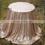 Glossy Round Fancy 100% Polyester Sequin Table Cloth Overlay for Wedding Party Home Use thumbnail-2