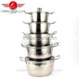 5pcs High Quality Stainless Steel Big Soup Pot Set/camping Cookware thumbnail-2