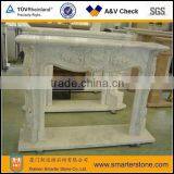 White Marble Fireplaces Mantel thumbnail-1