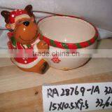 Hand Painted Christmas Deer Shape Christmas Ceramic Candle Holder for Supply thumbnail-1