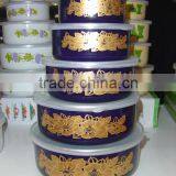 Bright Color Enamel Storage Bowl With PP Lid Food Container thumbnail-5
