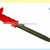 Soft rubber protection flat tip concrete steel chisel