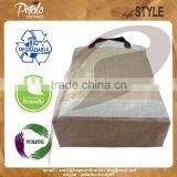 Leather Handle Jute Bag - With Removable Hard Base - Genuine Leather Handle - Luxary Bag thumbnail-3