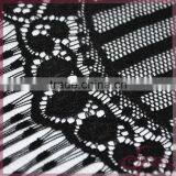 Black Roset Tricot Fabric Lace With Tassel Fringe, Fashion Swiss Lace for Dress thumbnail-3