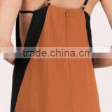 Woman Spaghetti Strap V Neck Chiffon Long Maxi Dress thumbnail-5