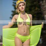 Latest Fashion Halter Straps Push up Bikini With Cover up Beach Dress no MOQ thumbnail-1