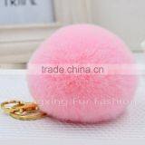 CX-R-09 Genuine Rex Rabbit Fur Keychain - BLACK thumbnail-1