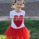 Ruffle Heart Shirt and Skirt Mini TuTu Dresses Clothing Sets thumbnail-1