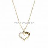 Fashionable Gold Plated CZ Studded Heart Pendant