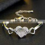 Free Mould Heart Bracelet Personal Custom Birthday Heart Bracelet Lovely Pink Heart Bracelet for Young Ladies thumbnail-5