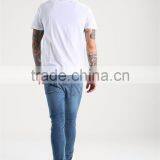 MGOO Latest Blank Organic Cotton T Shirts Mens White Fitness T Shirt Embroidered With Flora thumbnail-2