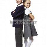 New V-Neck Girls School Uniform Pleated Jumper Dress thumbnail-1