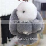 2017 Genuine Rex Rabbit Furs Keychain Pendant Bag Car Charm Tag 18cm Fluffy Bunny Rabbit Keychain Toy Doll Fur Monster Ke Lqb-39 thumbnail-3