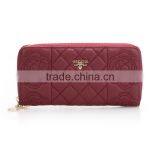 2017 Luxury Fashion Women Wallet Long Purse Bueatiful Flower Embossing Zipper Woman Leather Purse thumbnail-4