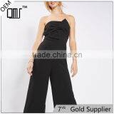 Dongguan Sexy Chic All Black Strapless Tie Bandeau Jumpsuit thumbnail-1