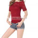 2017 Women Sexy Tight New Style Lace Latest Blouse Styles thumbnail-3