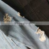 Men's Washed Distressed Cotton/spandex Button-up Denim Jacket With Holes thumbnail-4
