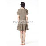 Lasted Design Casual Dress Short Sleeve Linen for Lady With Good Quality 2016 thumbnail-4
