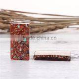 Resin & Shell Mosaic Dome Seals Cabochon Rectangle Coffee thumbnail-2