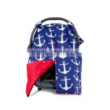 2017 new designs anchor patterns high quality cute baby carseat canopy cover