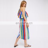 2017 new fashion design women one shoulder dress with colorful print