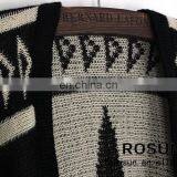 Black Great Star Pattern Woman Cardigan Shawl Style With Fringes Crochet Sweater Pattern thumbnail-5