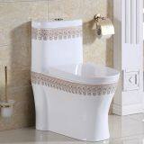 Most Popular India Bathroom Floor Mouonted Dual Flush Sanitary Ware Colored Decal One Piece Toilet Ceramic