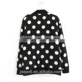 2015 European Style Long Sleeve Polka Dot Print Bomer Jacket thumbnail-2