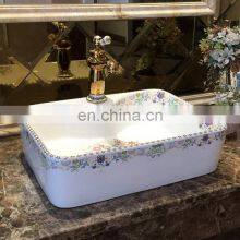 High Temperature Burning Ceramic Porcelain Rectangular Bathroom Basin