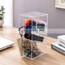 Clear Acrylic Office Desktop Letter Mail Sorter Pen Holder 4 Tiers Pen Organizer thumbnail-5
