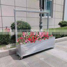 Weldon Outdoor Stainless Steel Windbreak Glass Cafe Barrier, Pavement Division Floor Movable Flower Pot thumbnail-2