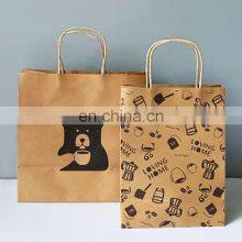 Custom Paper Bags Take Away Food Bag Chicken Bubble Milk Tea Take Away Brown Paper Bag thumbnail-3