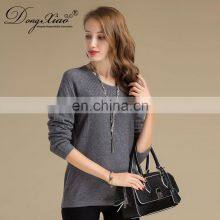 High Quality 100% Cashmere Women's Sweater Comfortable Knitted Casual Style With Crew Neck Solid Pattern for Winter thumbnail-4