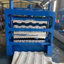 Howann Three Layer Roof Slate Tile Making Machine Corrugated Sheet Roof Roll Forming Machine thumbnail-4
