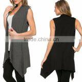 2015 Fashion Plus Size Solid Color Sleeveless Knit Waistcoat Cardigan Jacket Women's Clothing Coats thumbnail-6