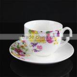 10.5 Inch Coupe Shape New Bone China Colorful Flower and Leaf Decorated Price Competitive Hebei Factory 20PCS Dinnerware Set thumbnail-4