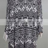 Medium and Long Geometric Printing Knitted Cardigan Irregular Graphics Sweater thumbnail-2