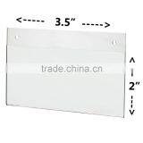 Clear 3.5" w x 2" h Custom Acrylic Wall Mount Ad Frame Sign Holder Display thumbnail-2
