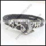 Men North Skull Bio Magnetic Leather Bracelet Quality Choice thumbnail-1
