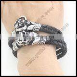 Leather Wolf Bracelet Leather Jewellery thumbnail-2